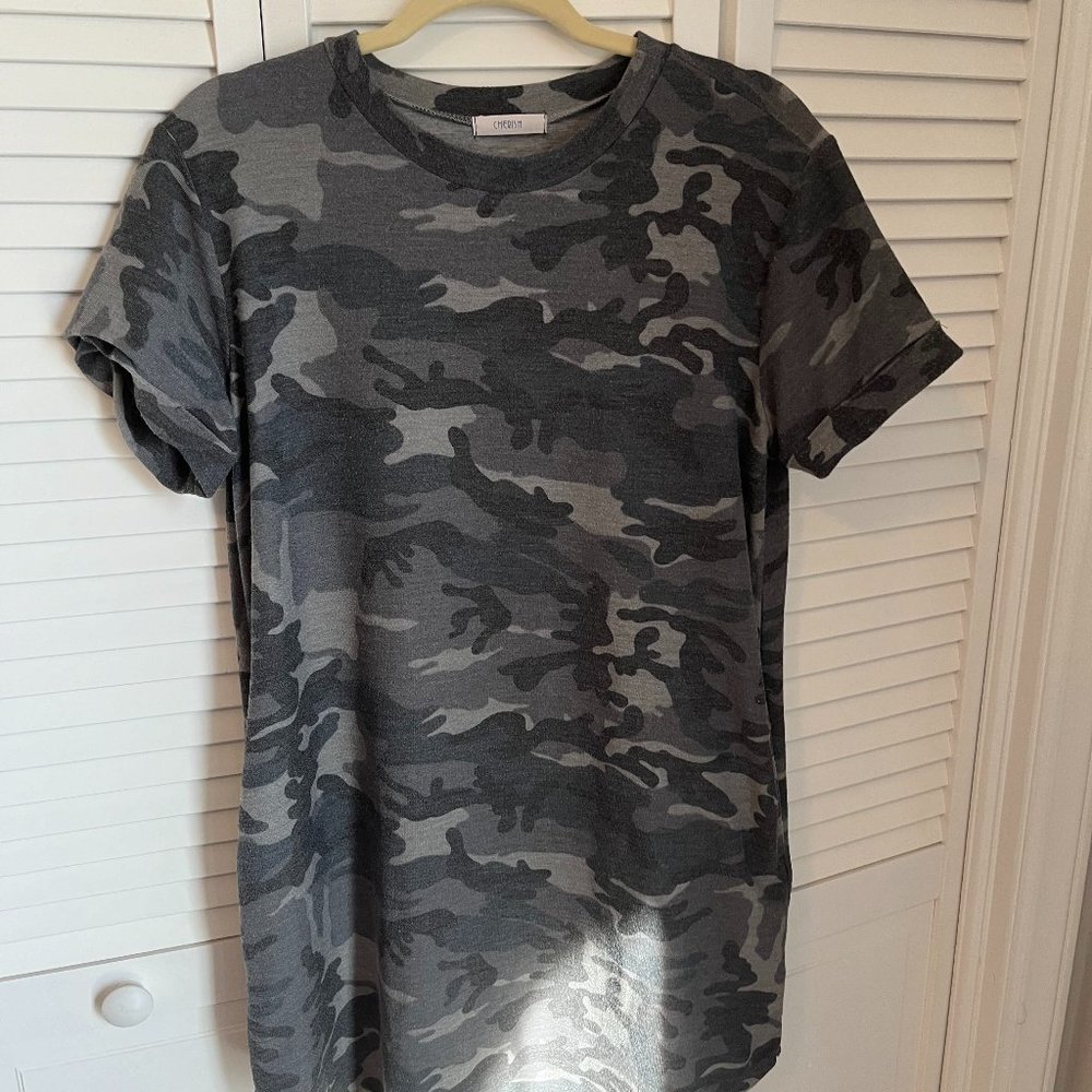 Cherish Mini Camo Dress with Pockets, Size L